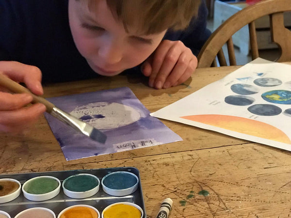 A kid painting